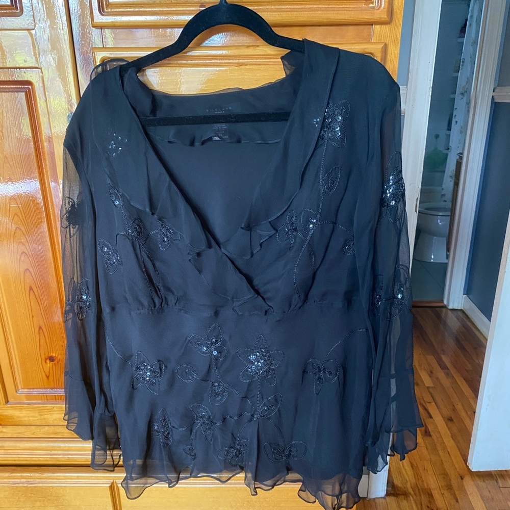 Silkwood Woman Dressy Black Blouse size 2X